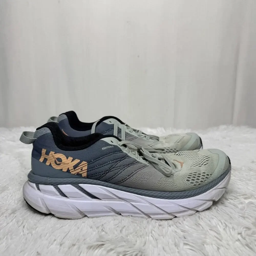 HOKA / Clifton 6 green blue lace up running sneakers / 10.5M